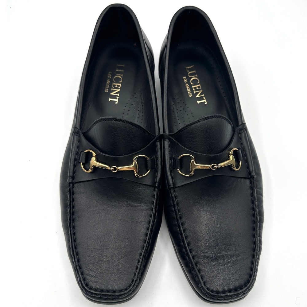Lucent Los Angeles Black Leather Loafers 44 Marilyn Monroe Sole Old Money Preppy